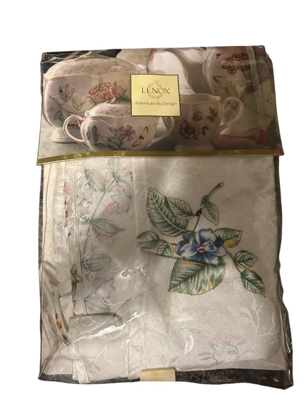 Lenox American By Design Floral Tablecloth 70" Round Polyester Spring/Summer